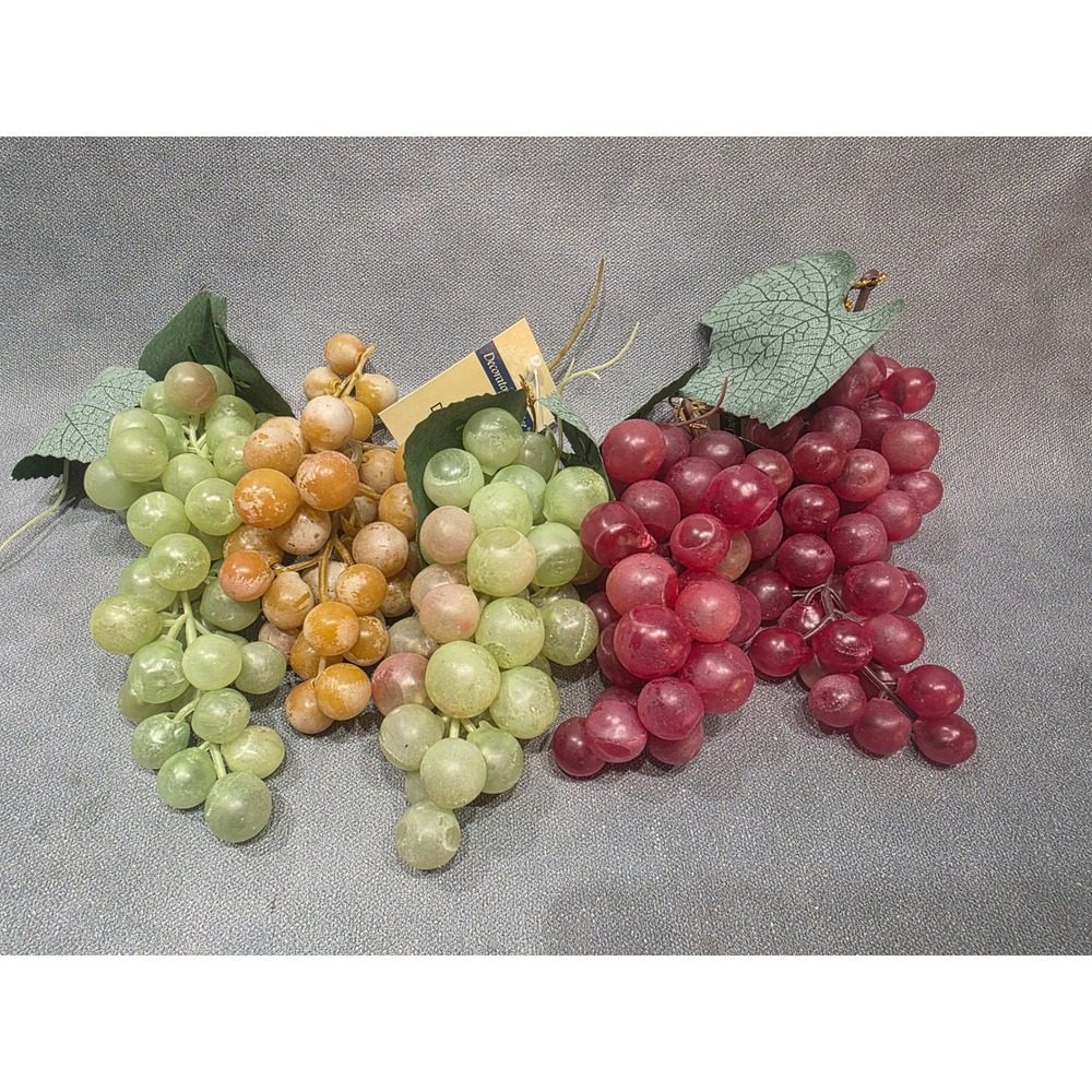 Decorator's Choice Artificial Grape Clusters Faux Fruit Decor Set of 5 Multi